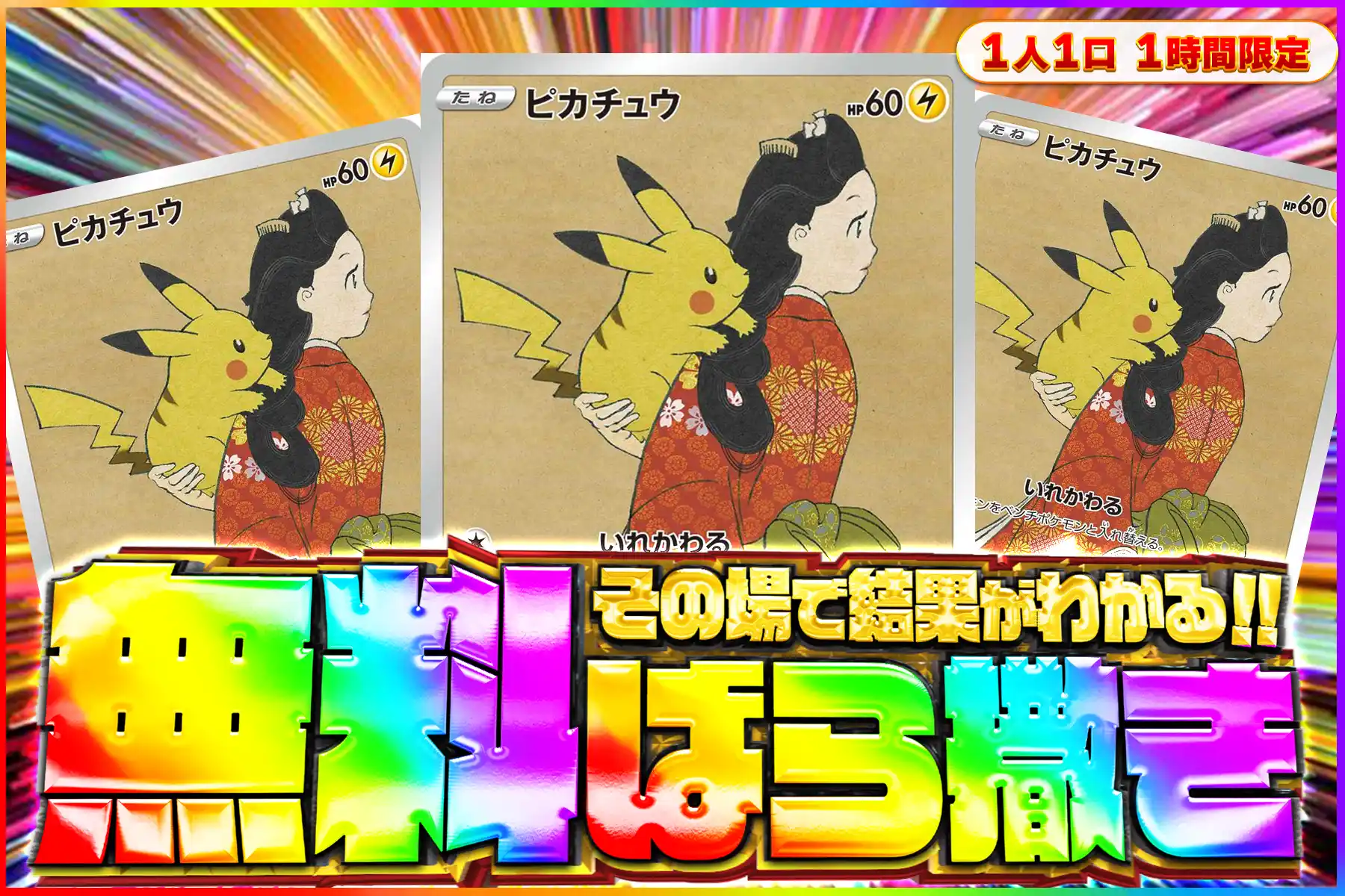 ピカチュウみかえり美人