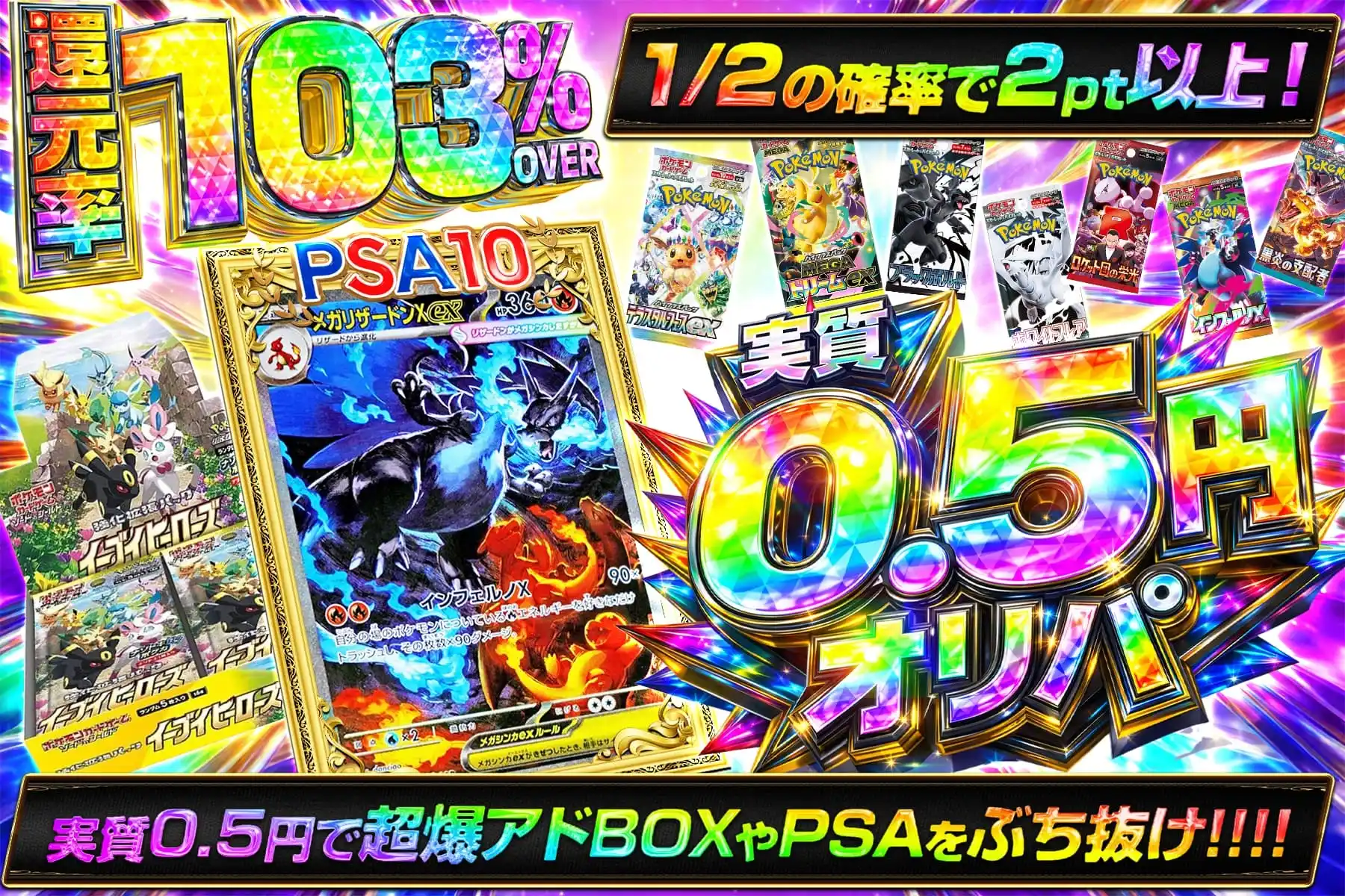 実質0.5円　還元103%