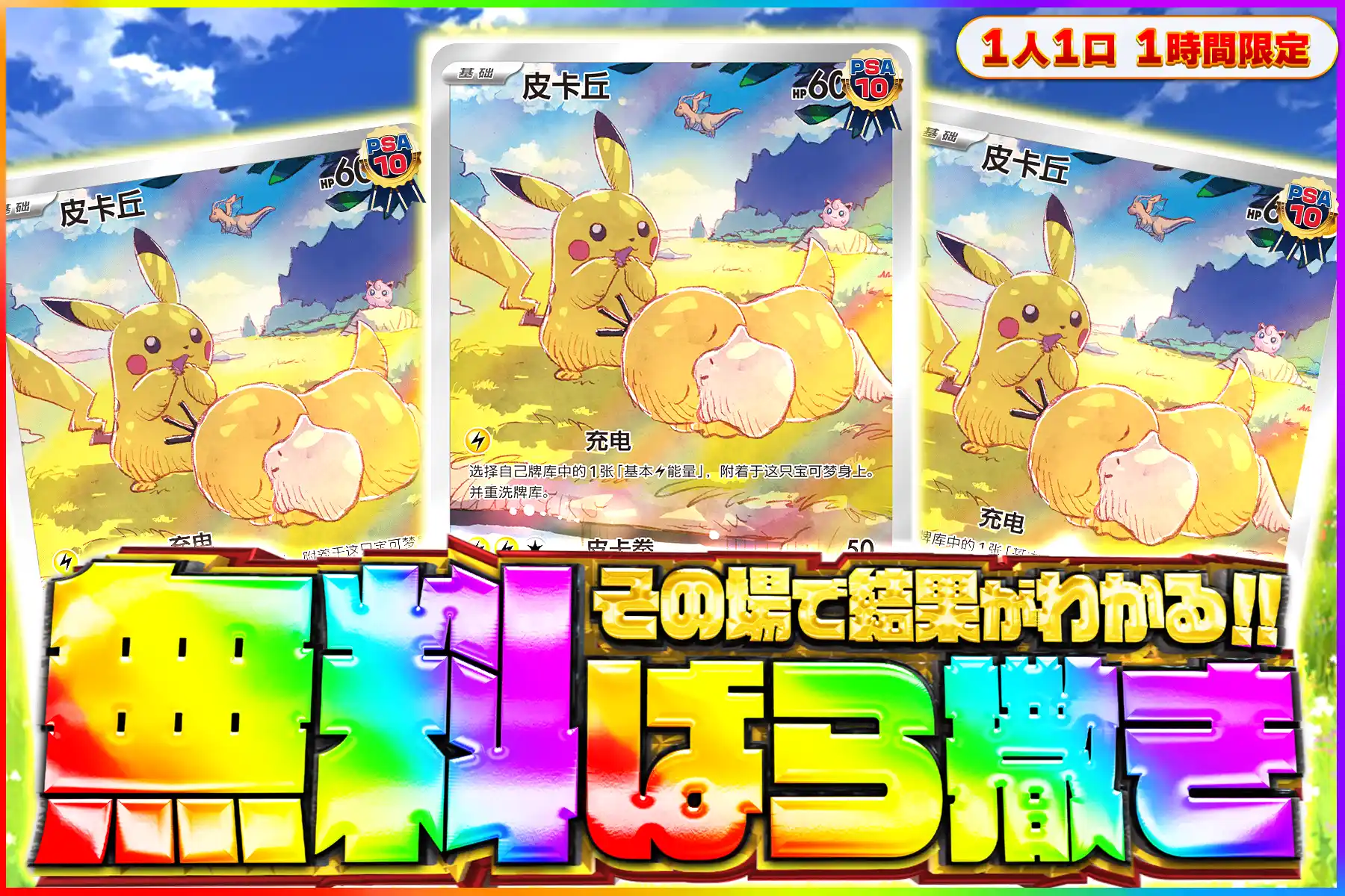 ピカチュウ(中国語版) PSA10無料ばら撒き
