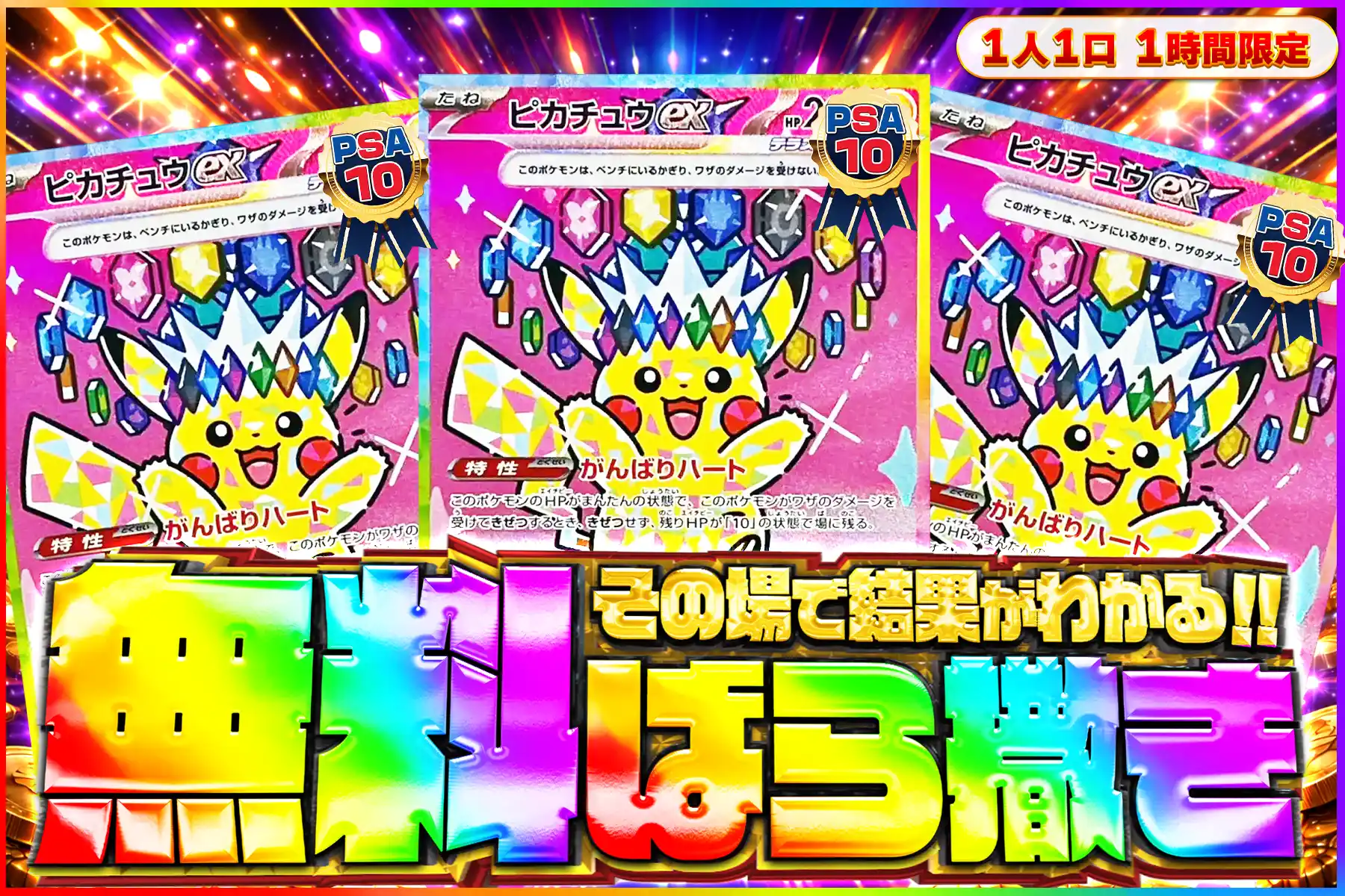 ピカチュウex(M2a) PSA10無料ばら撒き