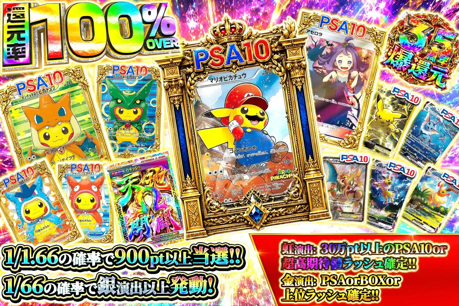 1/1.66の確率で900pt以上当選!!